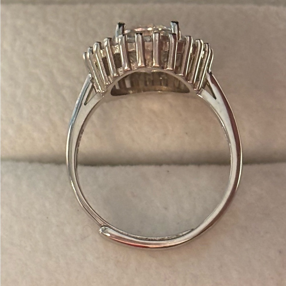 Moissanite 2ct Round Sterling Silver Ballerina Ring - Picture 6 of 7